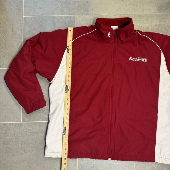 Oklahoma Sooners Red Oak Sportswear Fleece Lined Full Zip Embroidered Jacket XL - Picture 13 of 16